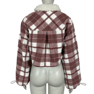 Tularosa Cozy Brown Plaid Dawn Pullover Size XS
