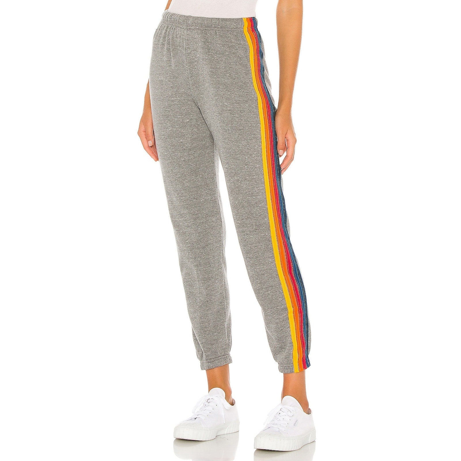 Aviator Nation '5 Stripe' Grey Polyester Sweatpants Size XS