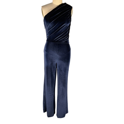 House Of Harlow 1960 Velvet Navy Blue Brianza Jumpsuit Size XS