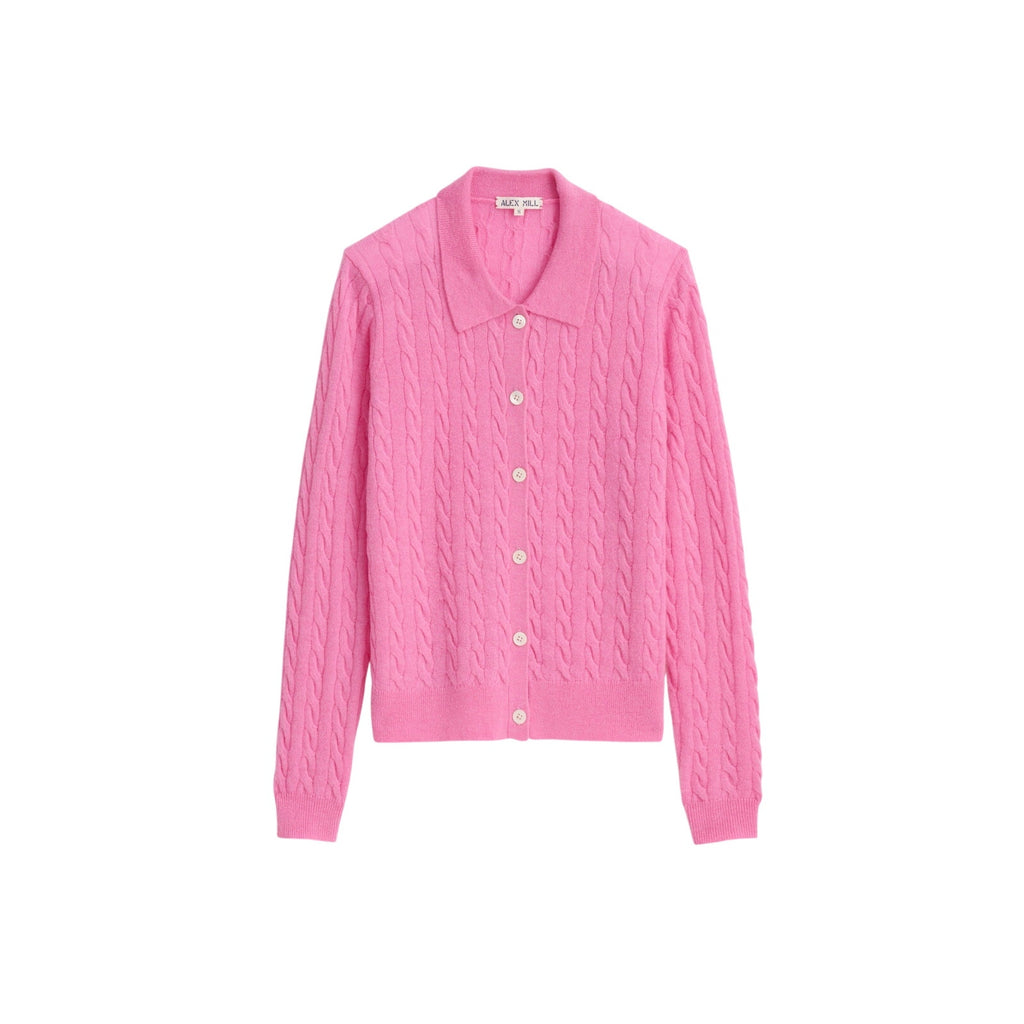 Alex Mill 'Mini' Pink Polyamide Cable Cardigan Size S