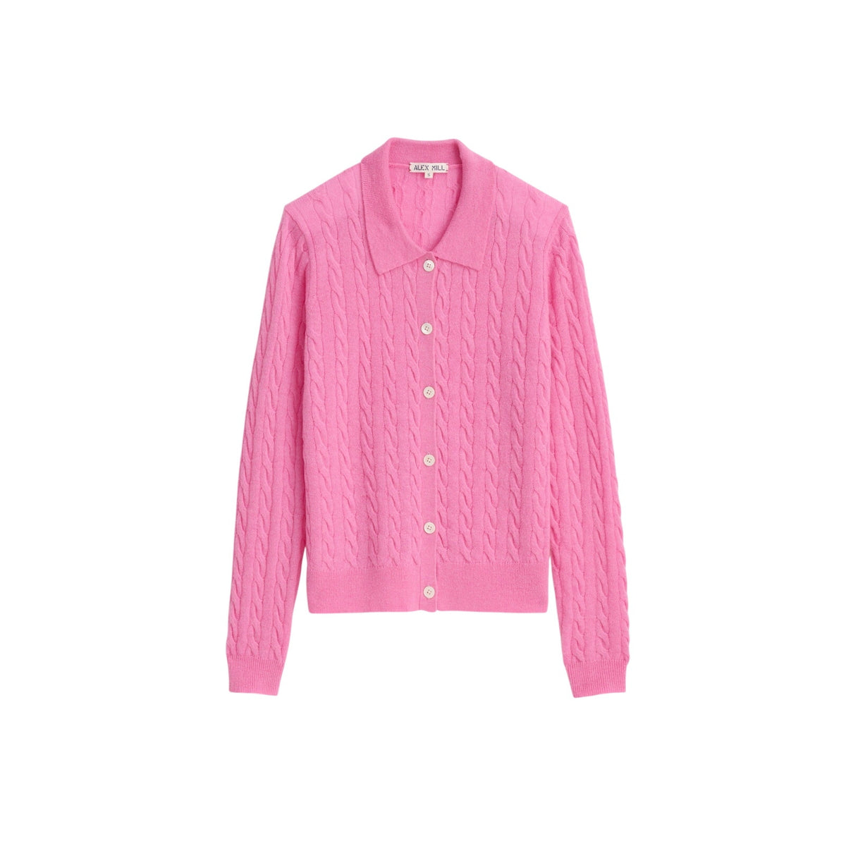 Alex Mill 'Mini' Pink Polyamide Cable Cardigan Size S