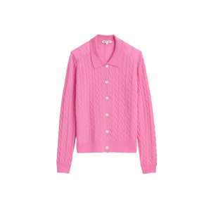 Alex Mill 'Mini' Pink Polyamide Cable Cardigan Size S