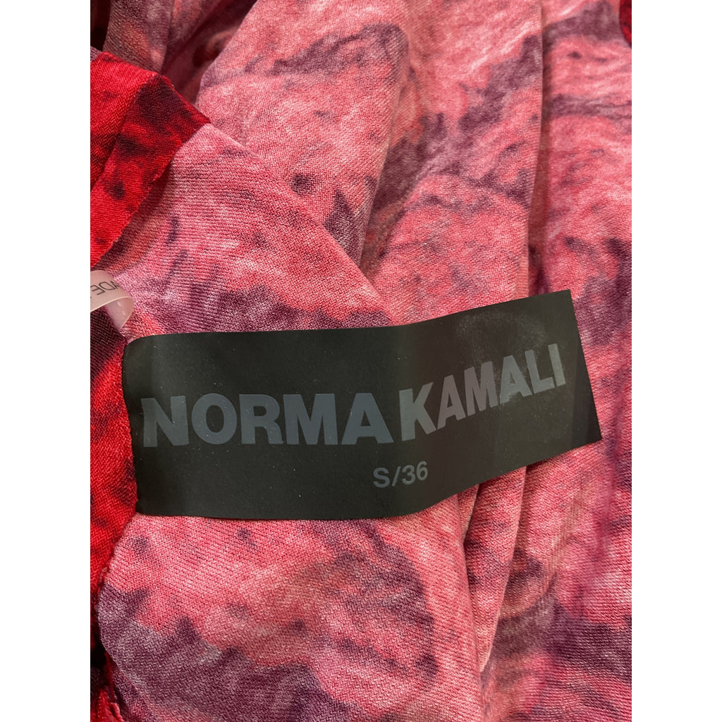Norma Kamali 'Slimm' Red Fit Turtleneck Cropped Top Size S