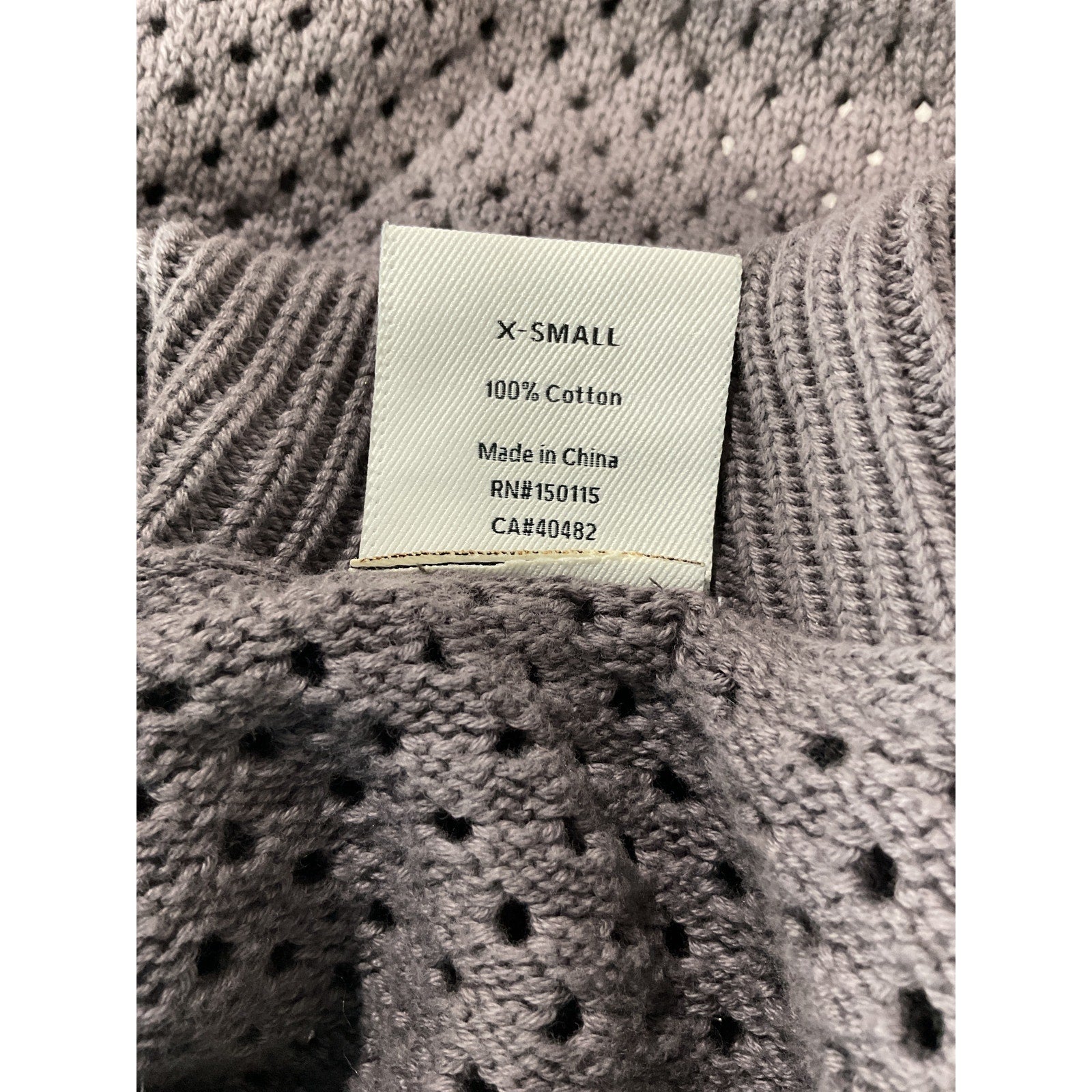 Varley 'Cassady' Grey Cotton Knit Jacket Size XS