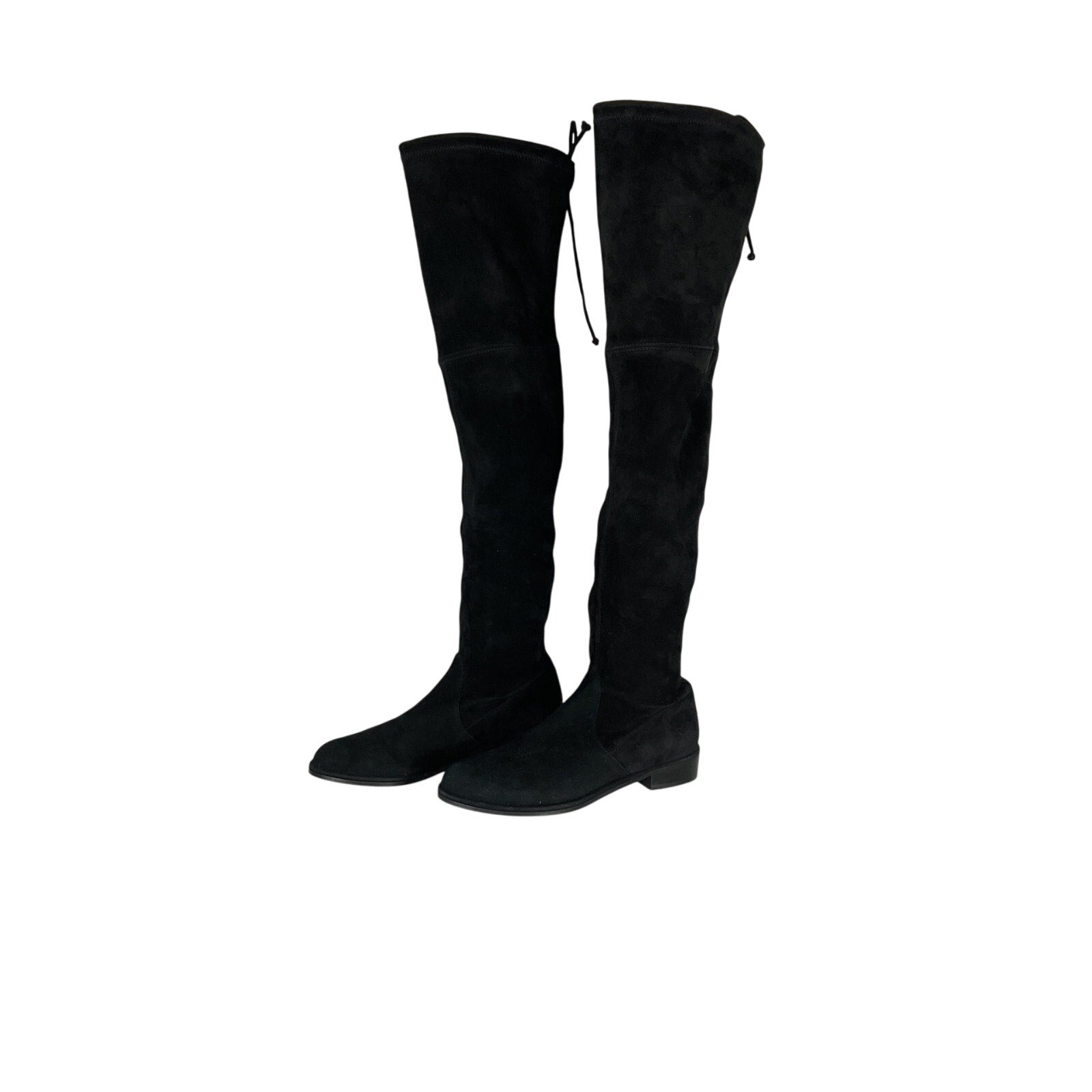 Stuart Weitzman 'Lowland' Black Leather Suede Thigh-High Boots Size 7.5