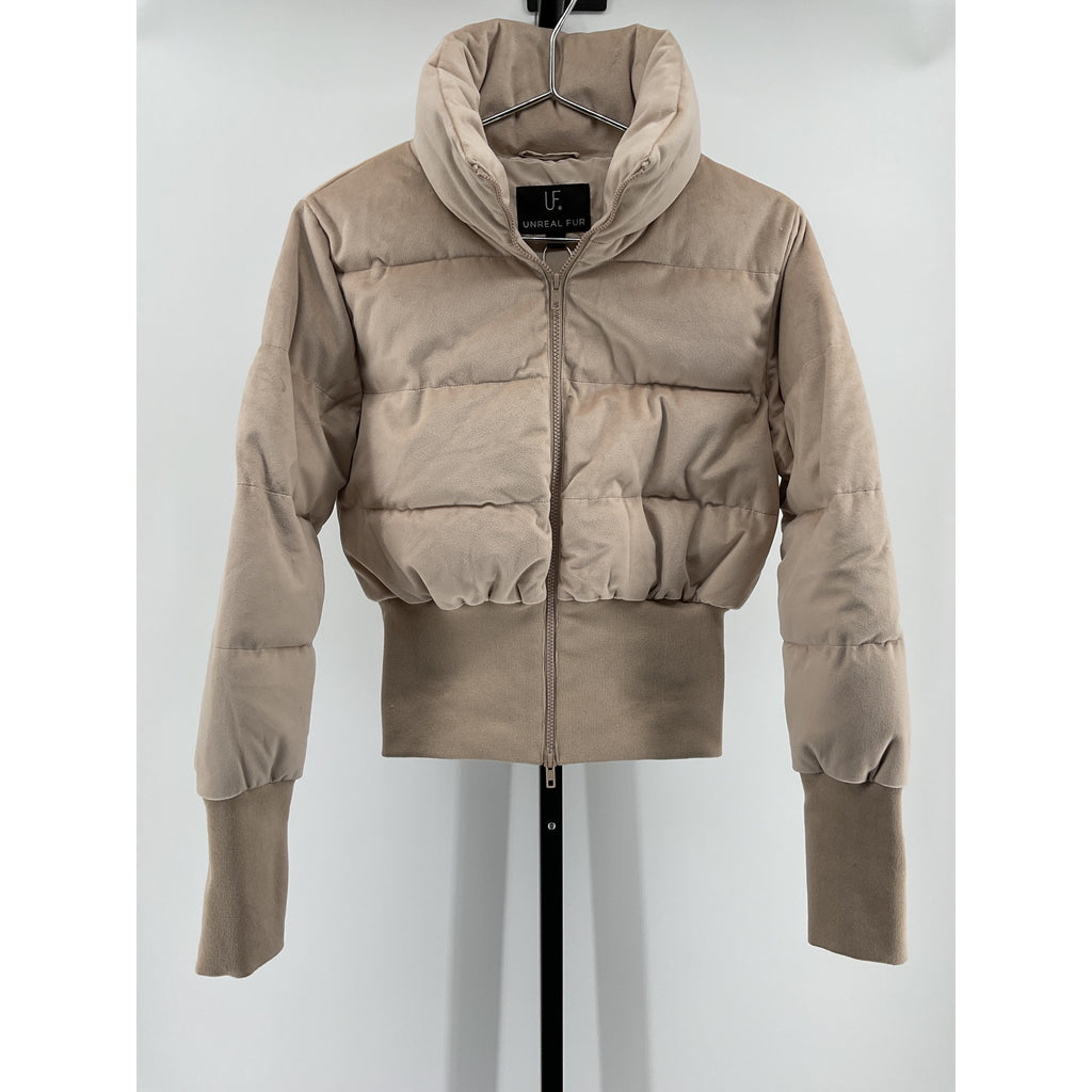 Unreal Fur New Amsterdam Tan Polyester Jacket Size XS