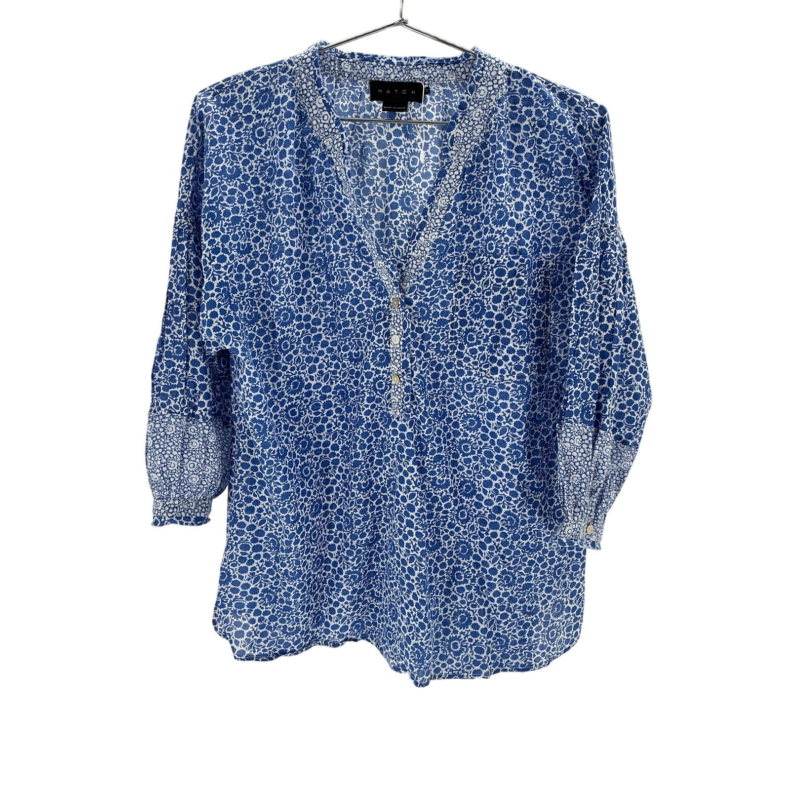 Hatch 'The Olivia' Blue Polyester Blouse Size 0