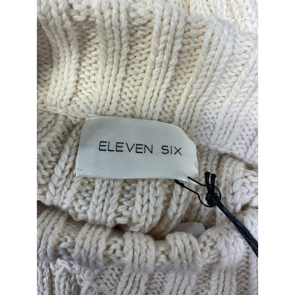 Eleven Six 'Bria' White Ribbed Fringe-Trim Sleeveless Cotton Tank Size M - NWT