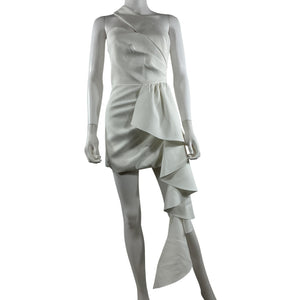 Elliatt Asymmetric Cream Convergence Mini Dress Size XS