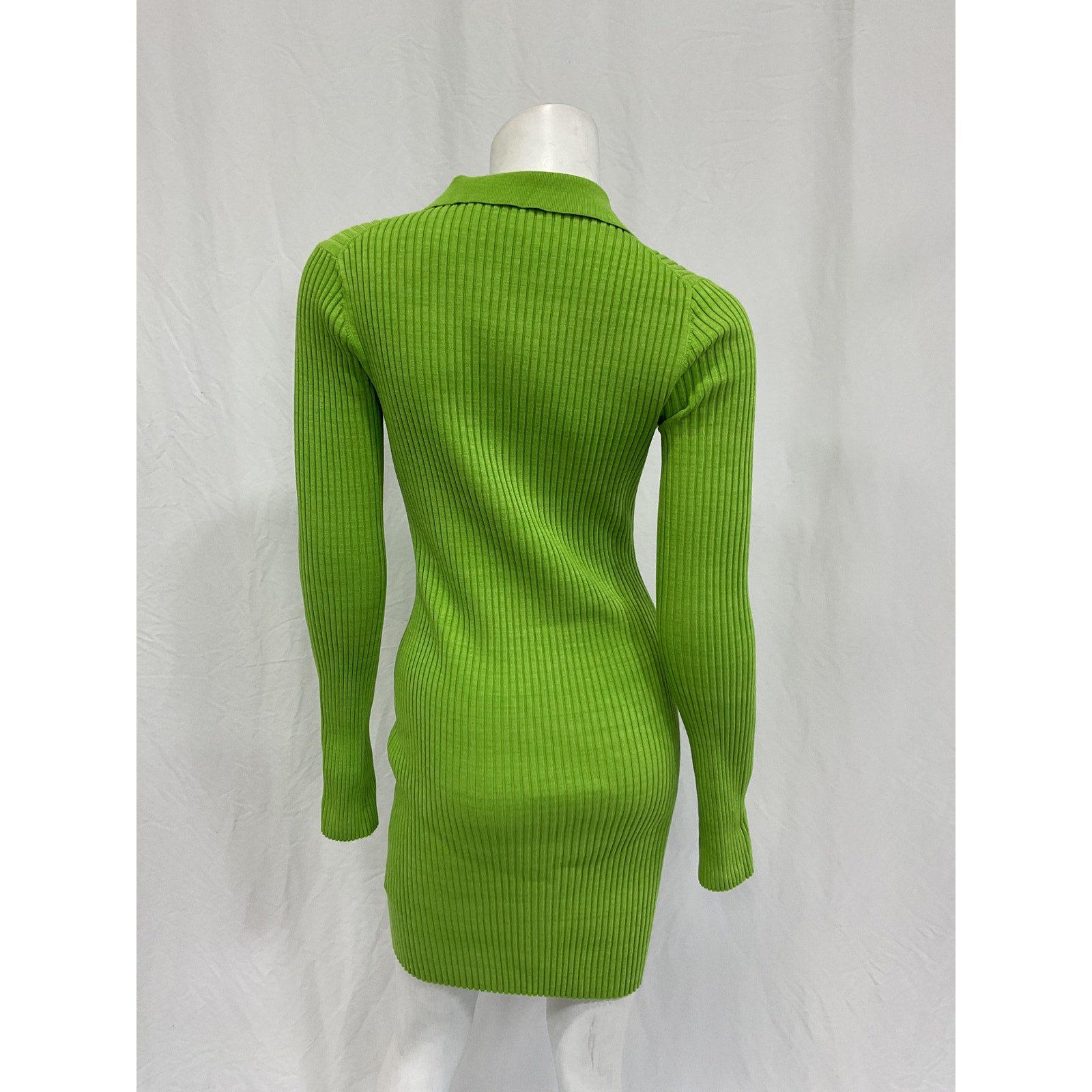 Helmut Lang 'Marl' Green Viscose Mini Dress Size S