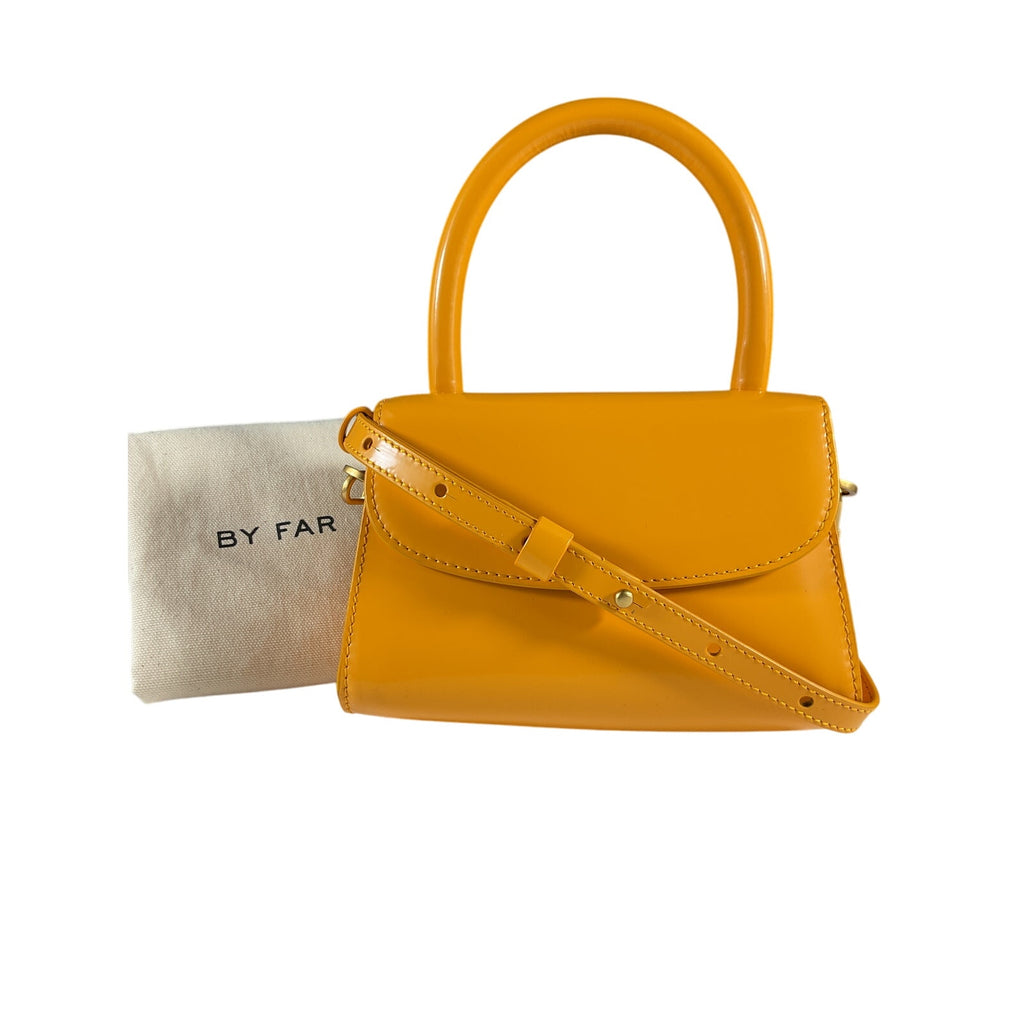By Far Mini Semi Yellow Leather Bag
