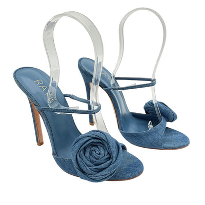 Raye Chic Blue Ros Sandals Size 7