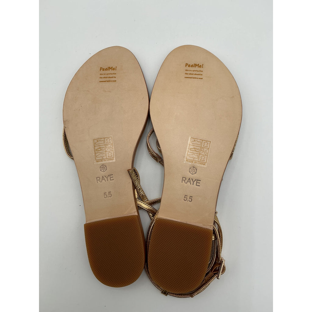 Raye 'Void' Gold Leather Sandal Size 5.5