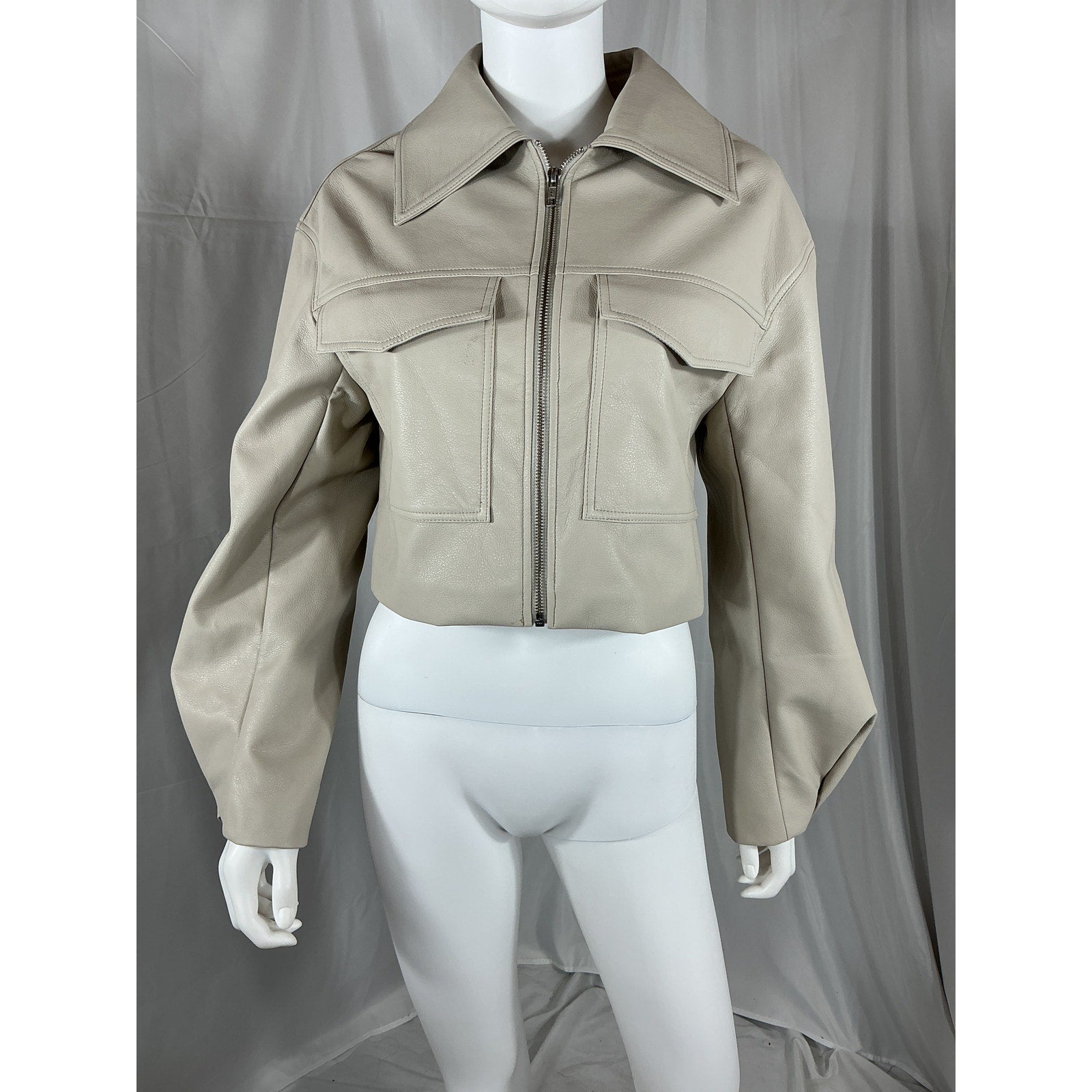 Astr The Label 'Tracy' White Polyurethane Jacket Size XS