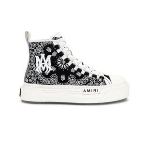 Amiri Patterned Black And White Bandana Court High Top Sneakers Size EU 38 / US 8