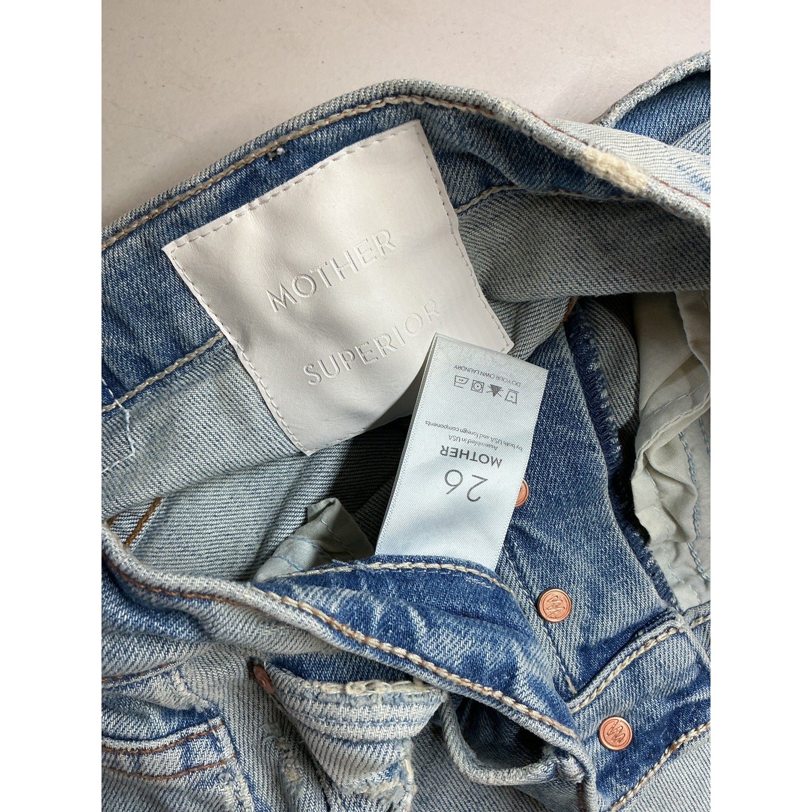 Mother The Super Stunner Blue Cotton Ankle Jean Size 26