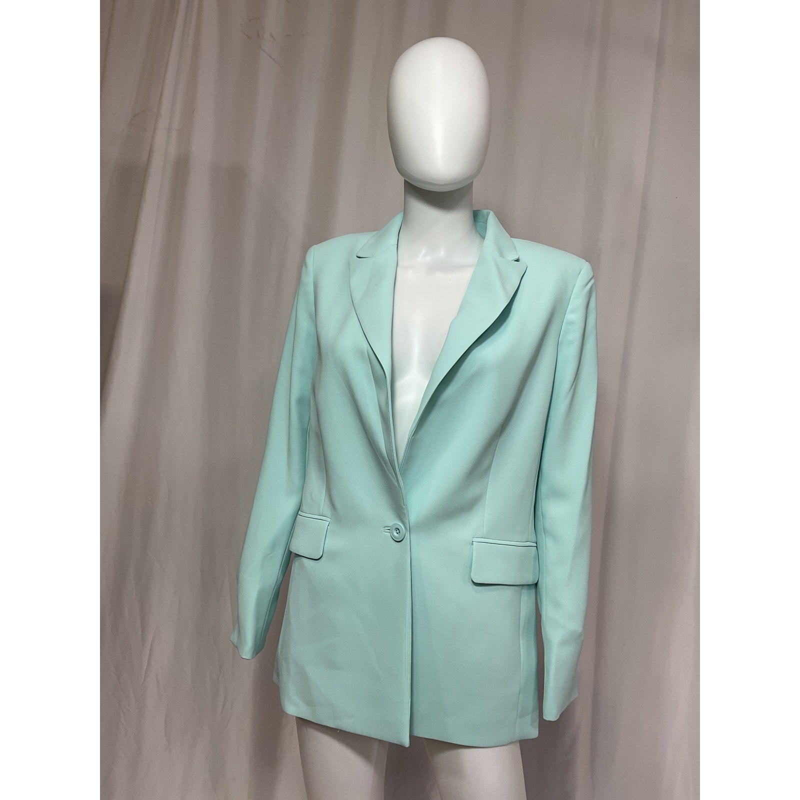 Alice + Olivia 'Justine' Blue Crepe Roll Cuff Blazer Size 2