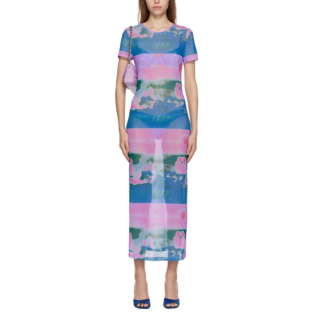 Miaou 'Billie' Blue Polyester Midi Dress Size S