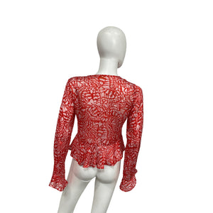 Ramy Brook Sheer Red Alyson Size XS Blouse