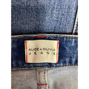 Alice And Olivia Front Slit Brooklyn Blue Rye Skirt Size 26