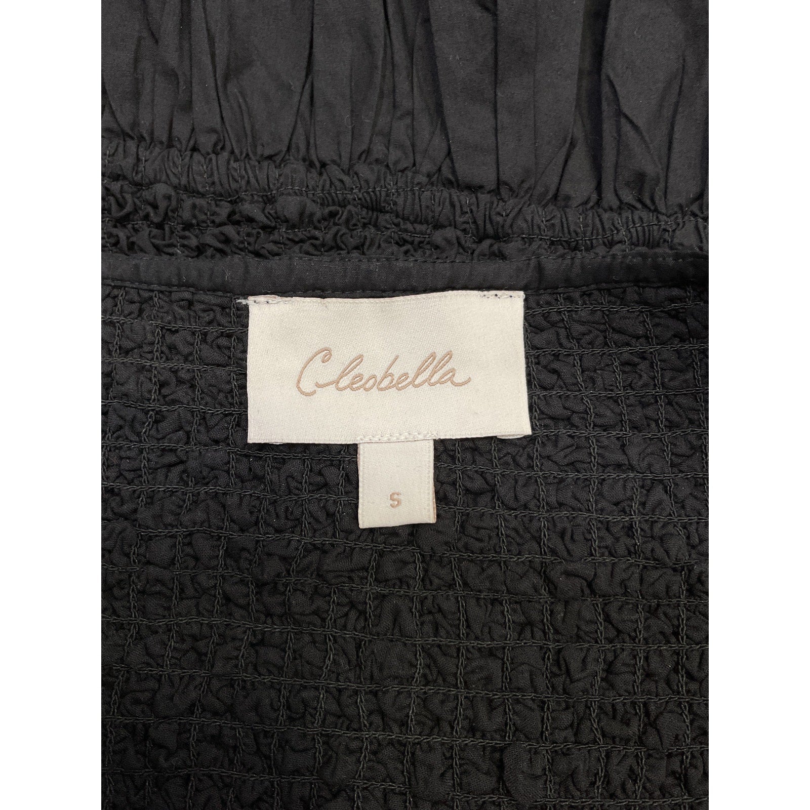 Cleobella 'Veronika Solid' Black Poplin Blouse Size S