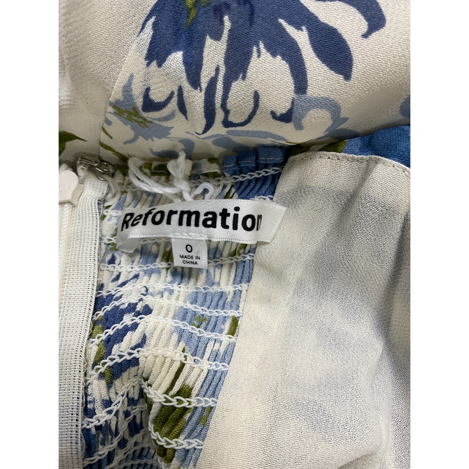 Reformation 'Nadira' Blue Georgette Sweetheart Neck Dress Size 0 - NWT