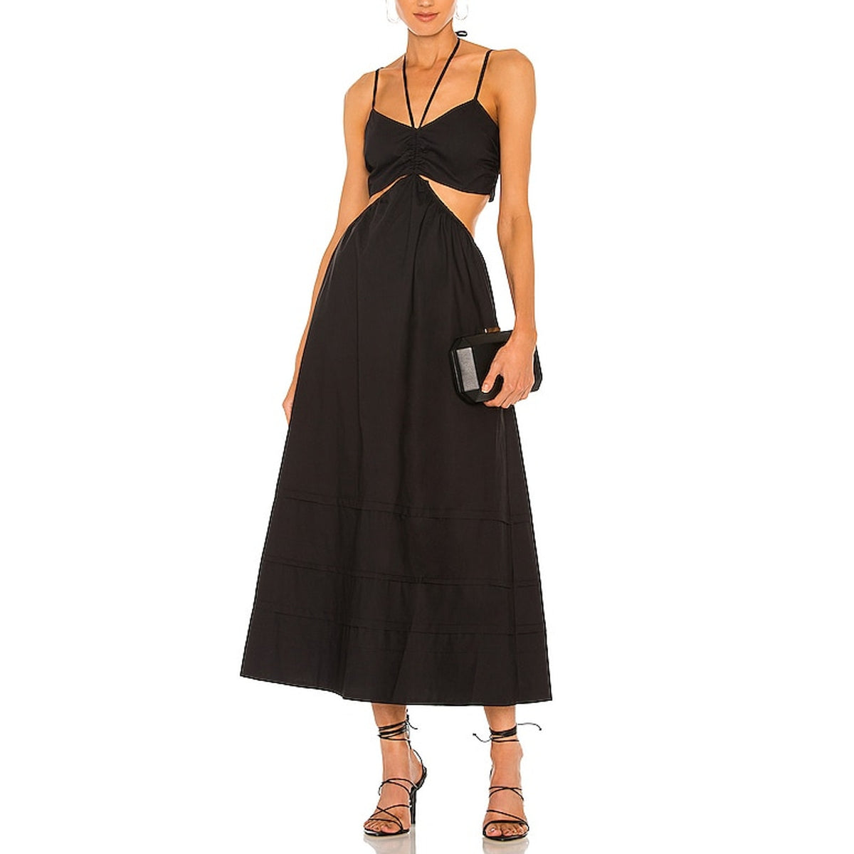 Nicholas Cutout Black Baylee Maxi Dress Size 4 NWT