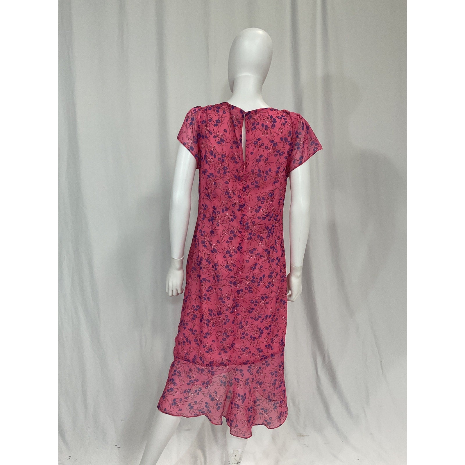 Majorelle 'Elaine' Pink Semi Sheer Midi Dress Size L