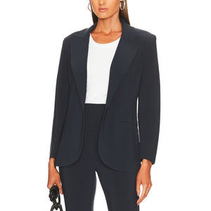 Norma Kamali Navy Single Breasted Jacket Size M