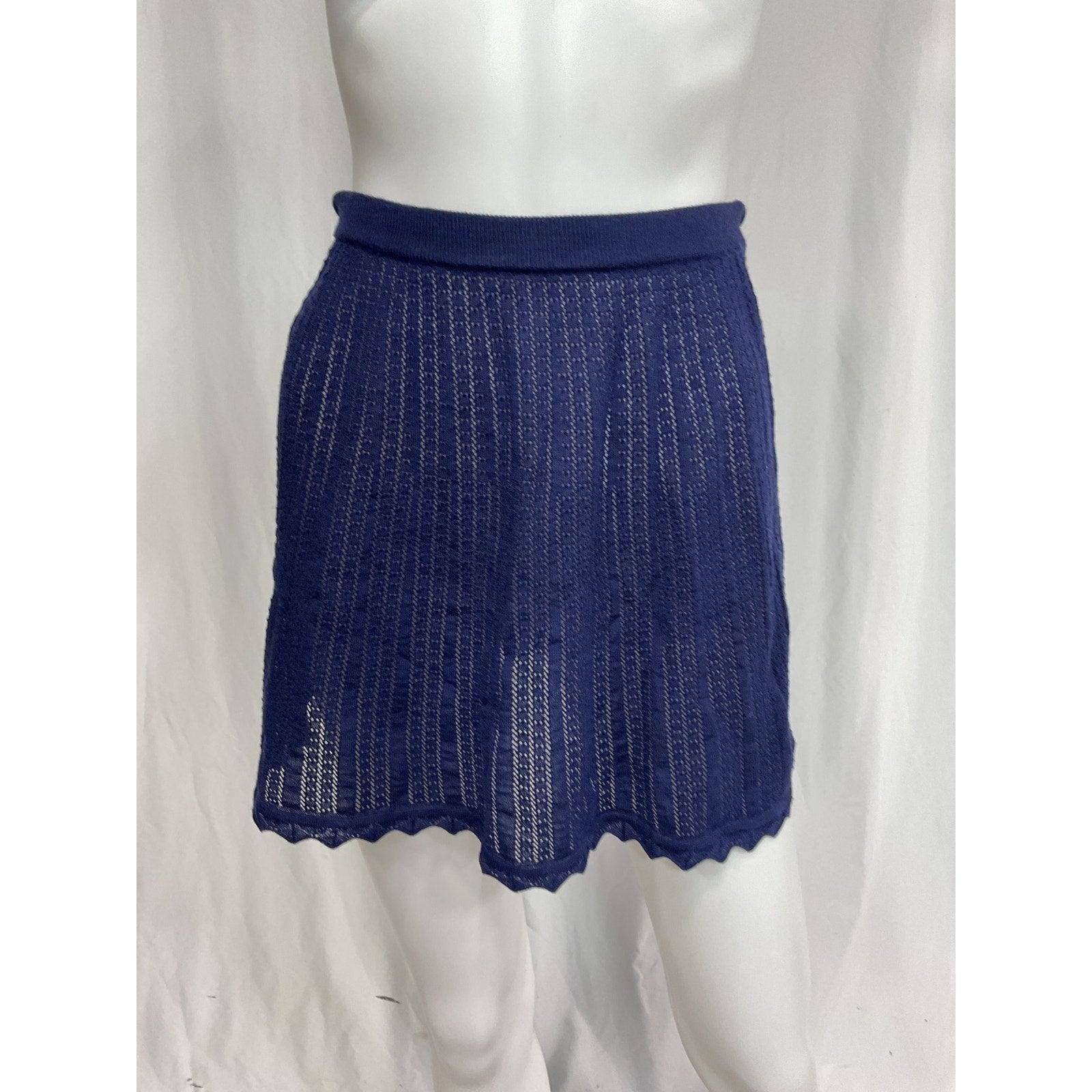 Alessandra Blue 'Rich' Sheer Mini Skirt Size 36
