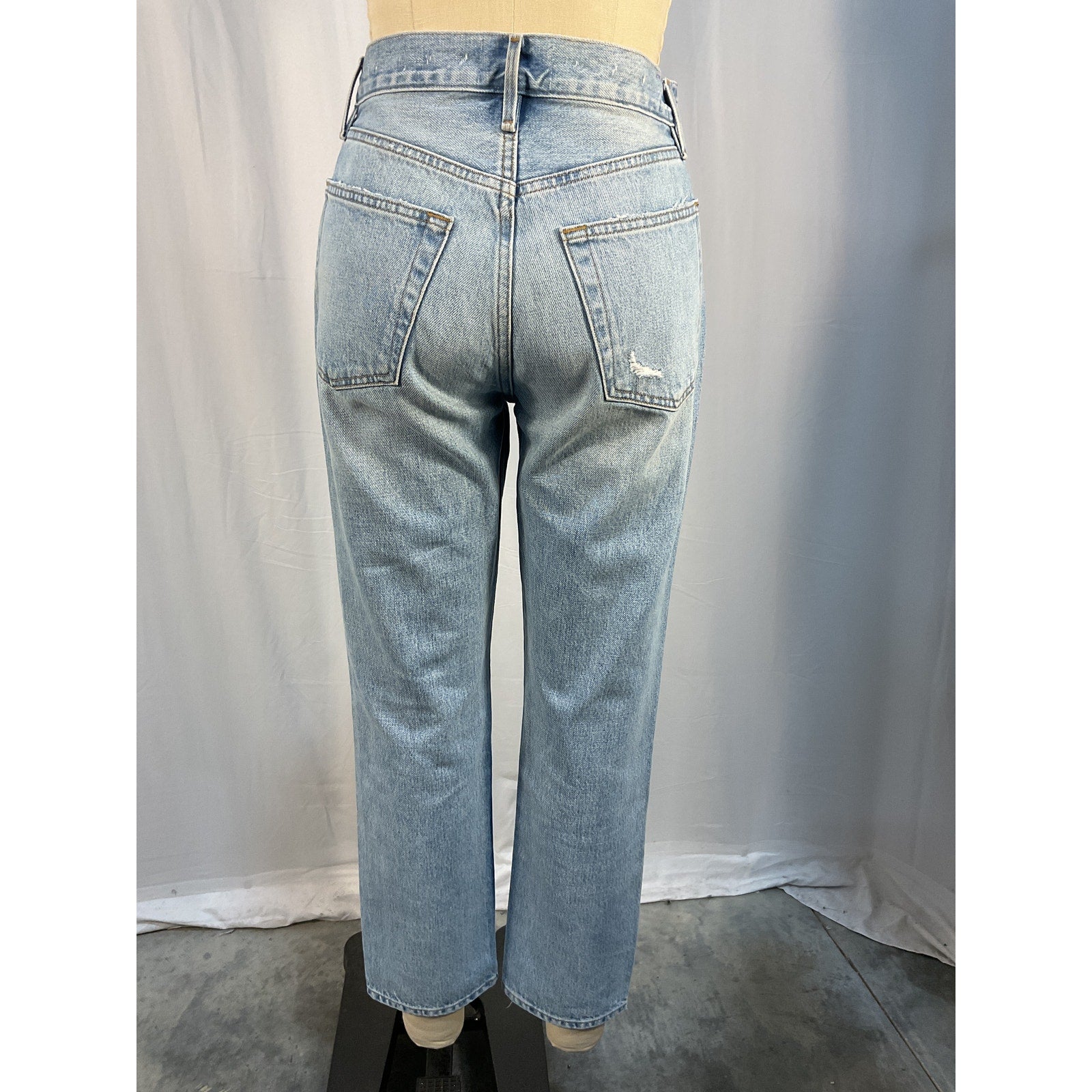 Frame 'Le Original' Blue Ripped High Waist Crop Denim Jeans Size 27