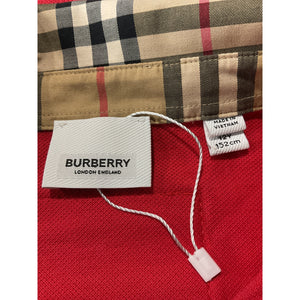 Kids Burberry Red Polo Shirt Size 12M