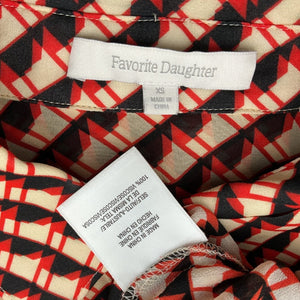 Favorite Daughter Geometric Multicolor Garden Party Blouse Size XS