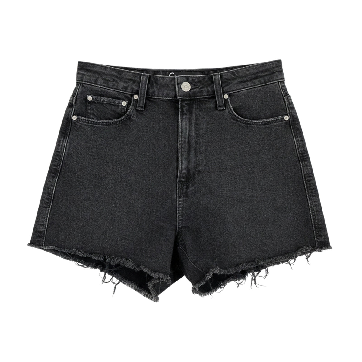 Paige Distressed Black Noella Denim Shorts Size 26