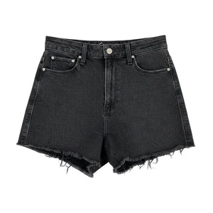 Paige Distressed Black Noella Denim Shorts Size 26
