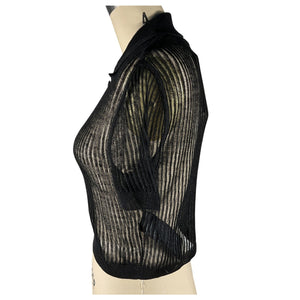 Saint Laurent Sheer Black Polo Shirt Size XS NWT