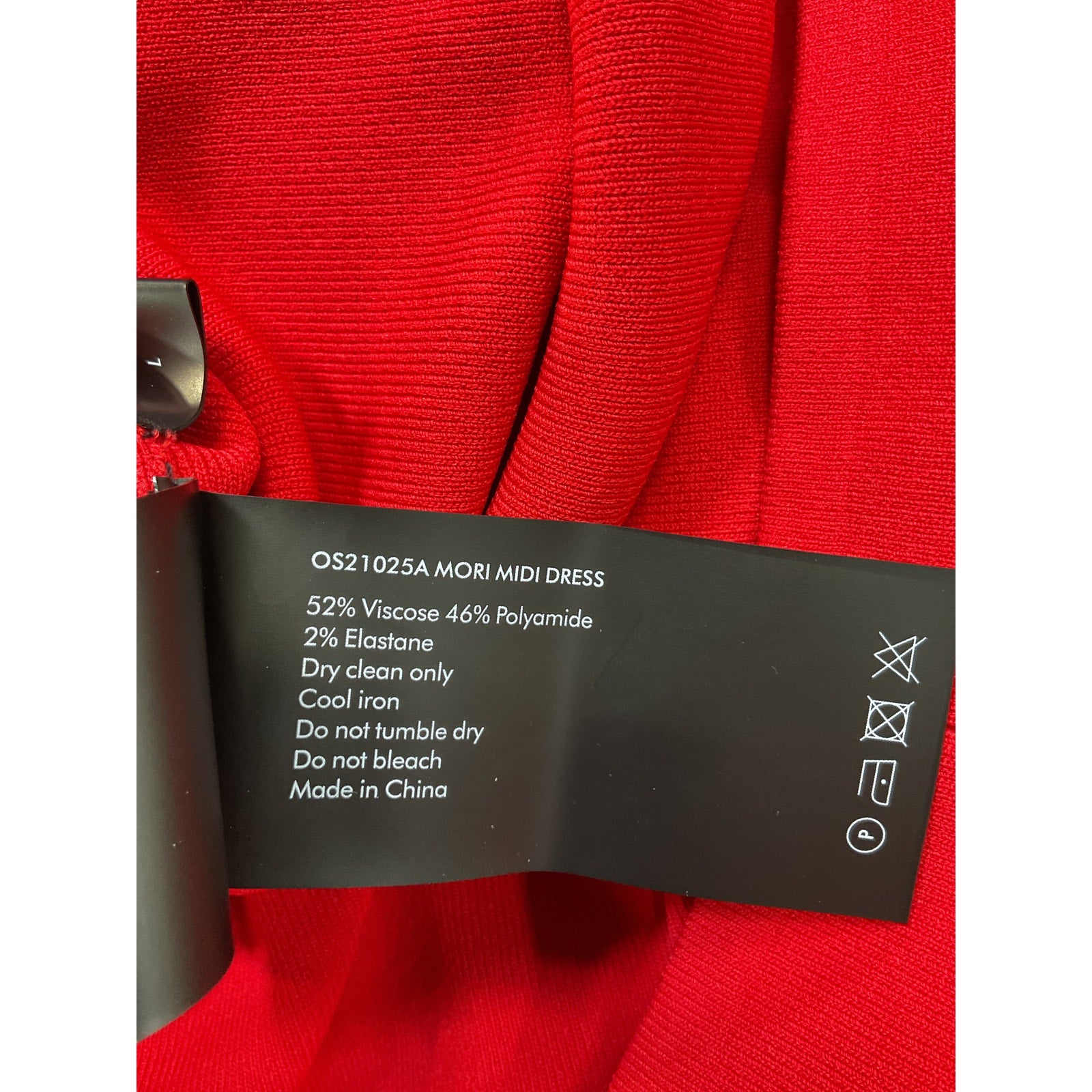 Solace London 'Mori' Red Viscose Midi Dress Size L