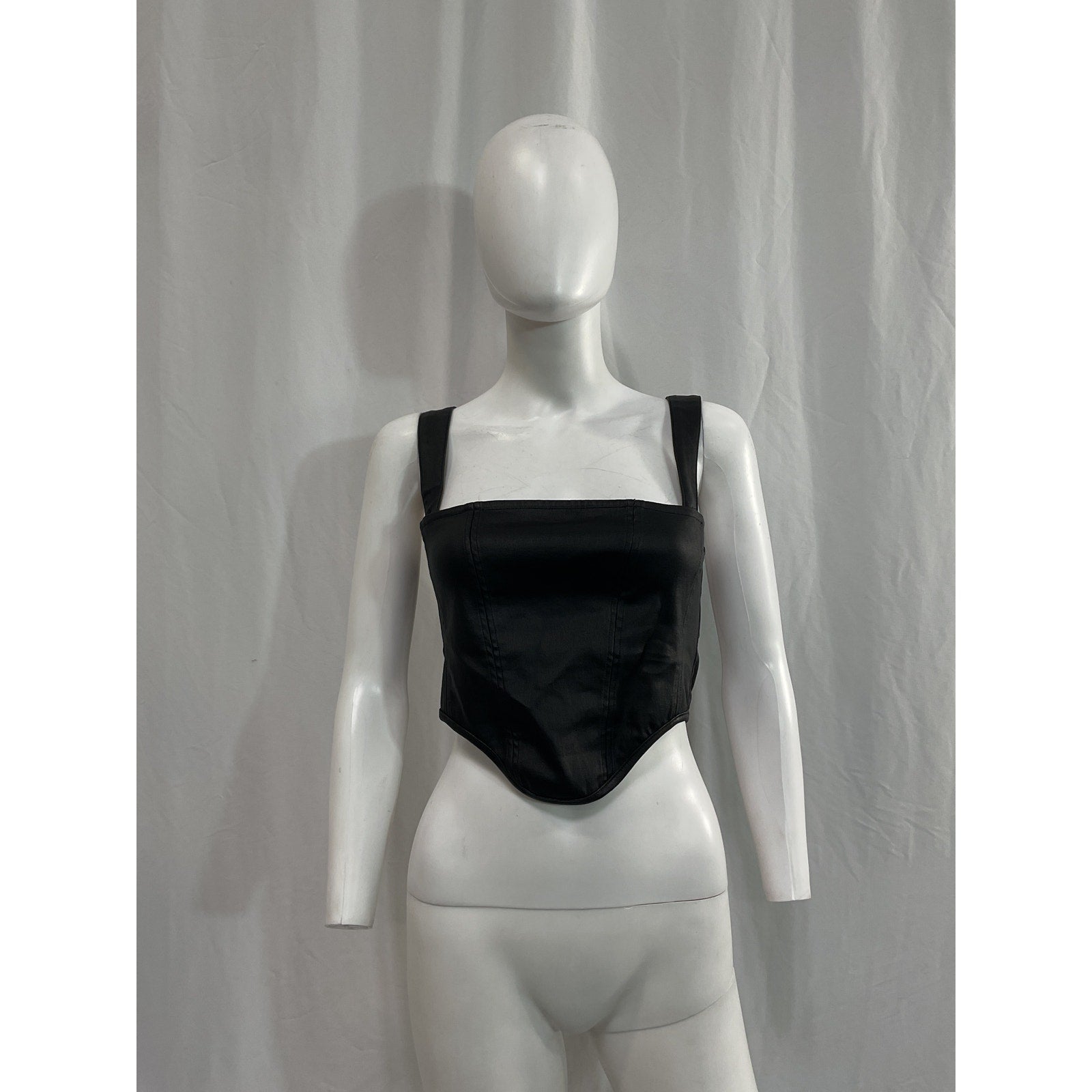 Retrofete 'Jaylee' Black Faux Leather Top Size S