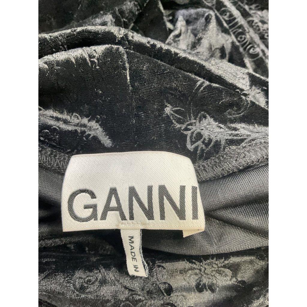 Ganni 'Velvet' Black Jersey Rollneck Sweater Size 40