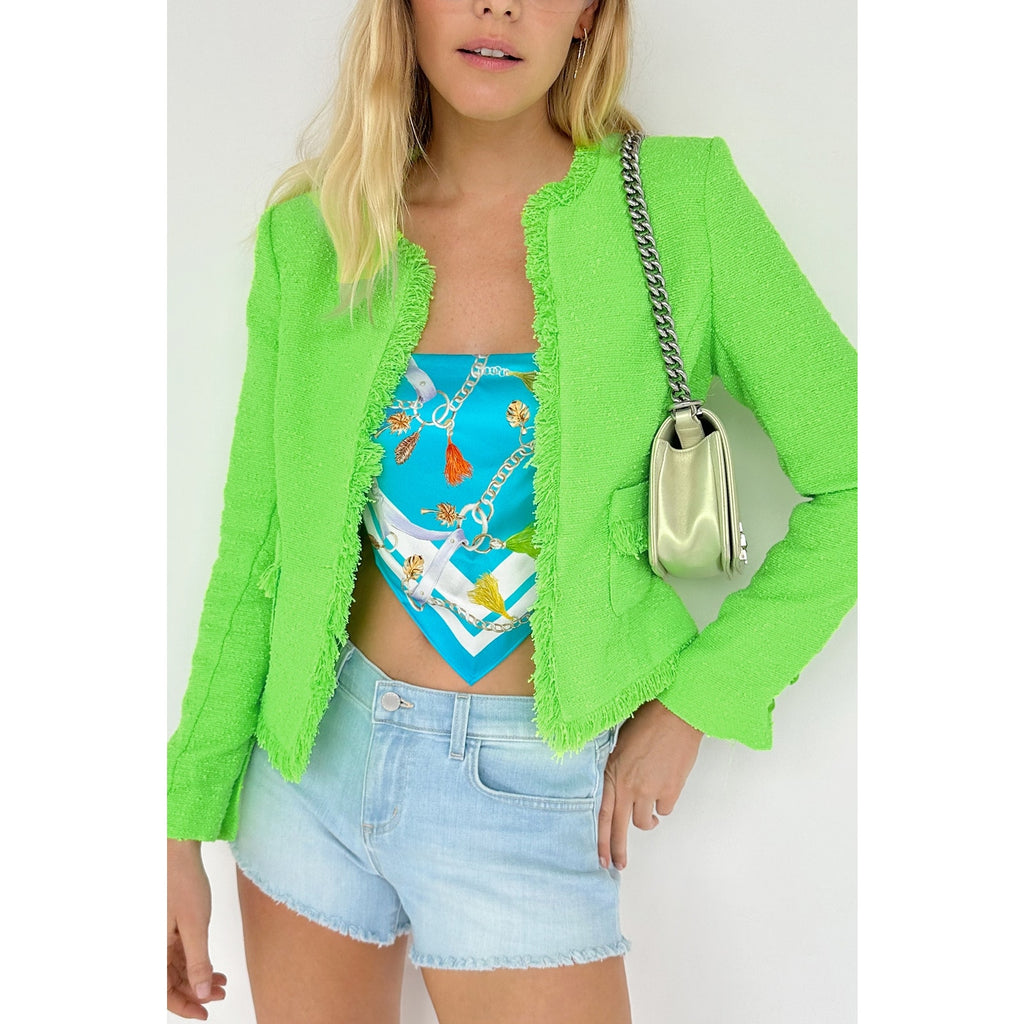 L'Agence 'Angelina' Green Polyester Blazer Size 0