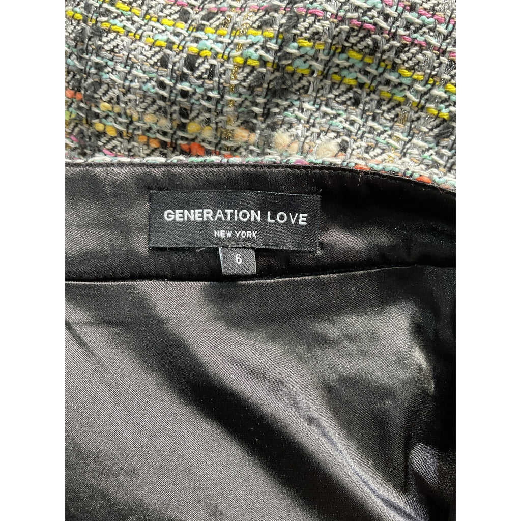 Generation Love 'Sandra' Black Tweed Skirt Size 6
