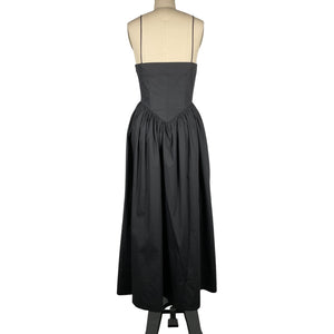 Ronny Kobo Ruched Black Carmine Midi Dress Size SNWT