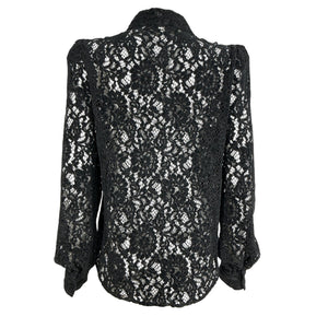 L'Agence Sheer Black Jenica Blouse Size M