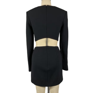 David Koma Sculpted Black Sweetheart Waist Cutout Mini Dress Size UK 6 / US 2 NWT