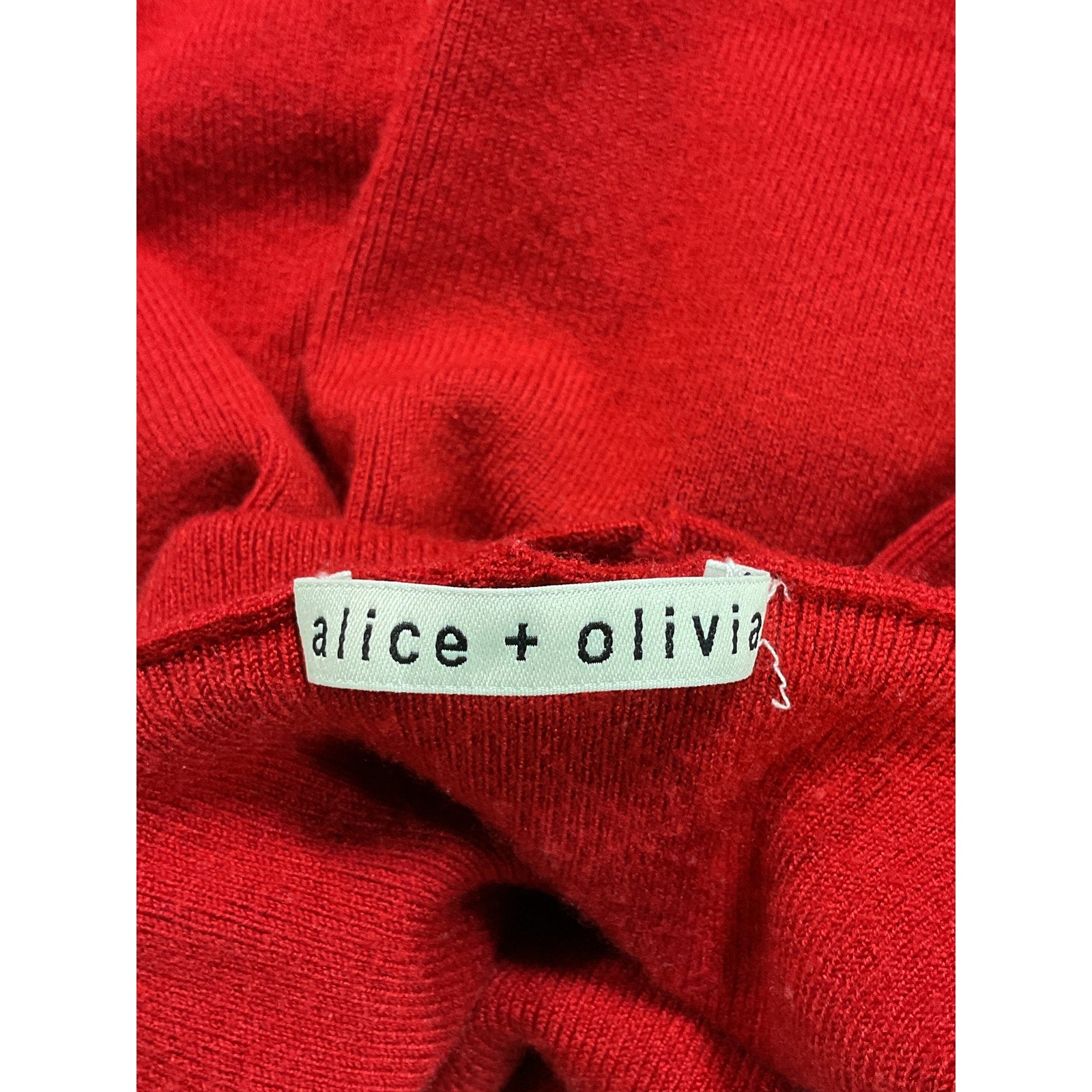 Alice + Olivia 'Ciara' Red Turtleneck Cropped Sweater Size M