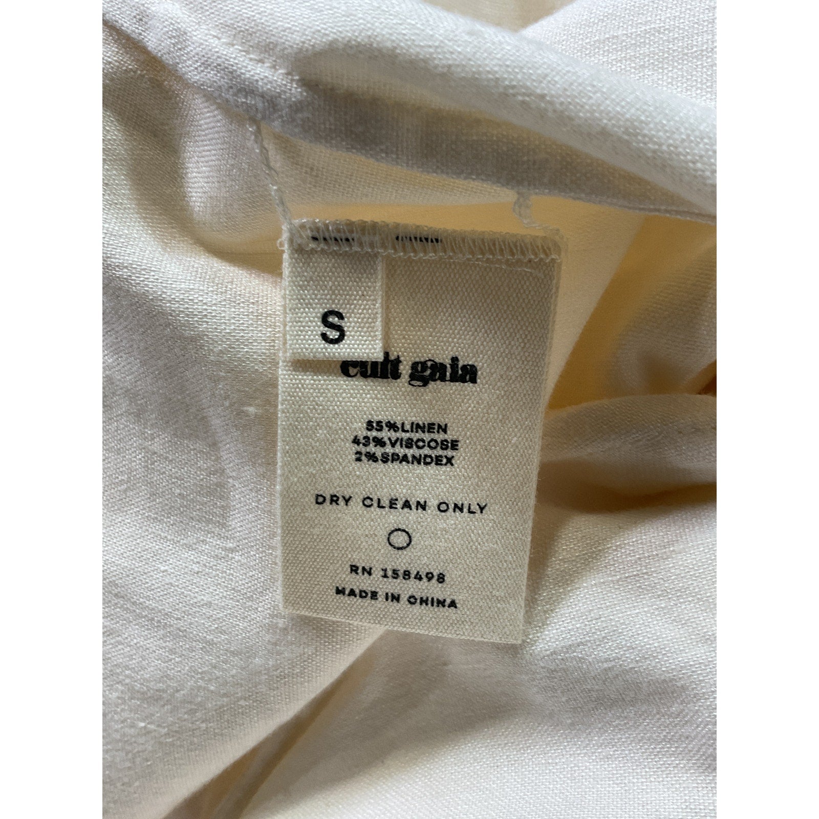 Cult Gaia 'Tessa' Off White Linen Blend Tie Waist Pants Size S