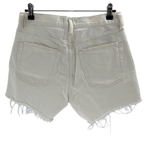 Agolde Distressed Cream Parker Long Denim Shorts Size 25