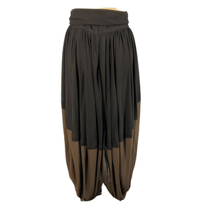 Proenza Schouler Draped Black And Chocolate Crepe Jersey Skirt Size 8