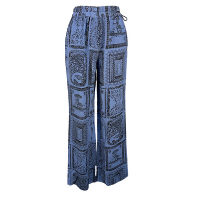 Acne Studios Printed Blue High Rise Wide Leg Pants Size 32