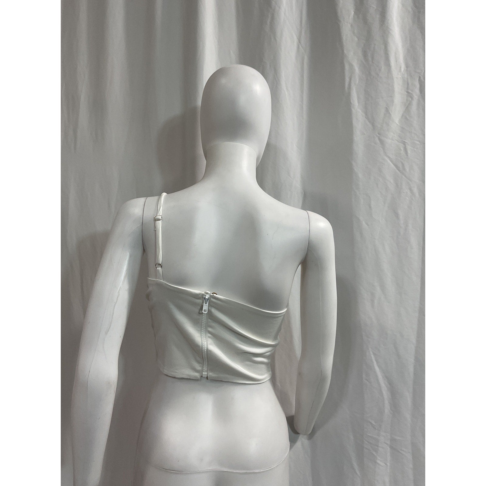Just Bee Queen 'Orchid' White Off Shoulder Bow Detail Twill Top Size XS